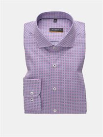 Eterna blå og pink print skjorte med ekstra ærmelængde 72 cm. Slim Fit 3424 52 F182